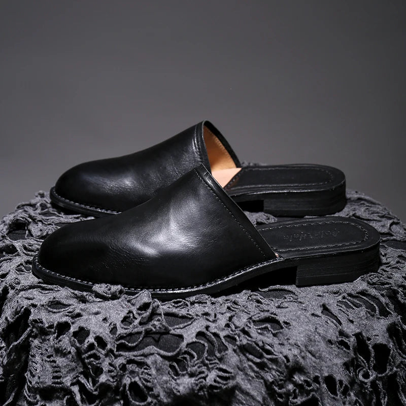 Slick Handcrafted Calf Leather Mules