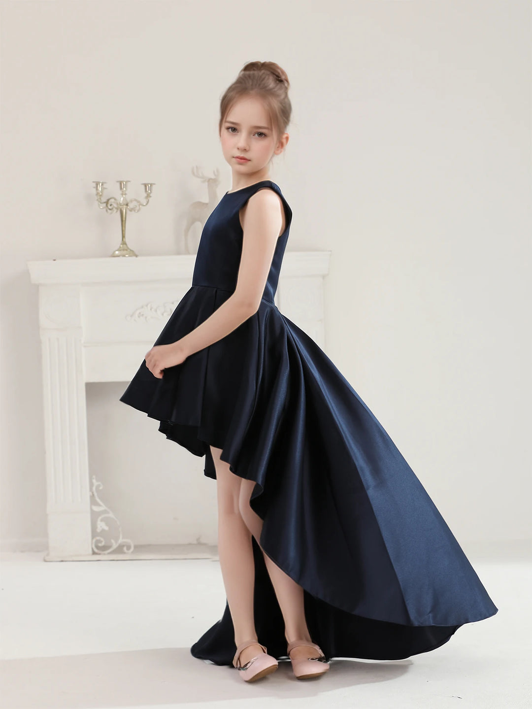 royal blue high low cocktail dress Royal Blue High Low Prom Dresses Elegant a Line Lace Satin Women Long Party Dress Cocktail Graduation Evening Gowns