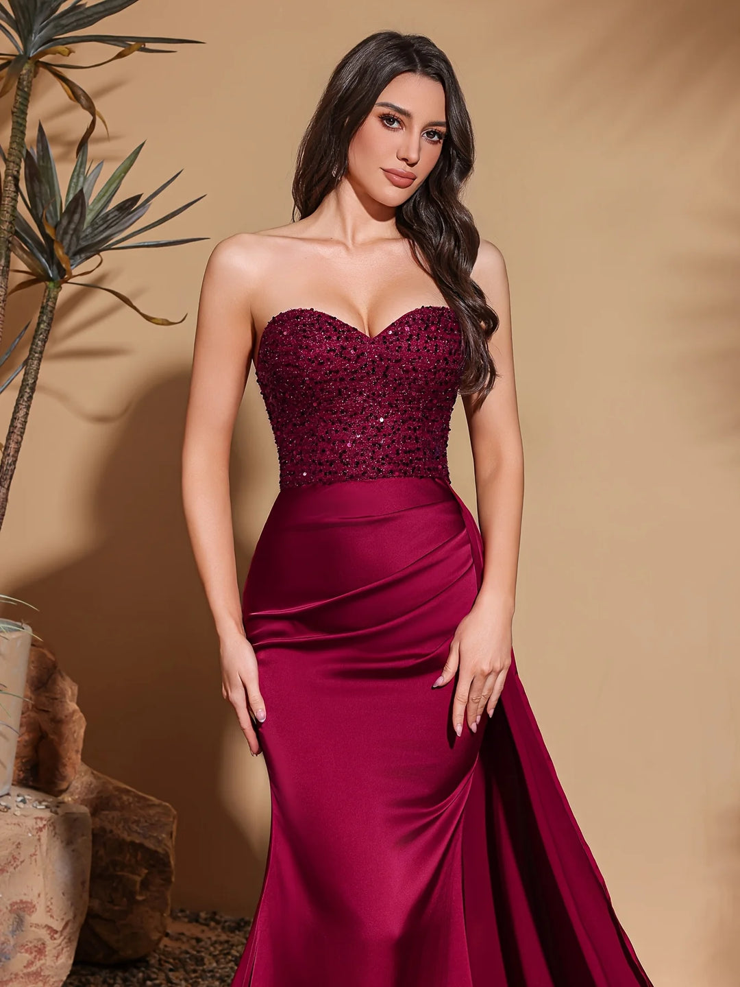 Delightful Side Flaps Evening Party Dress