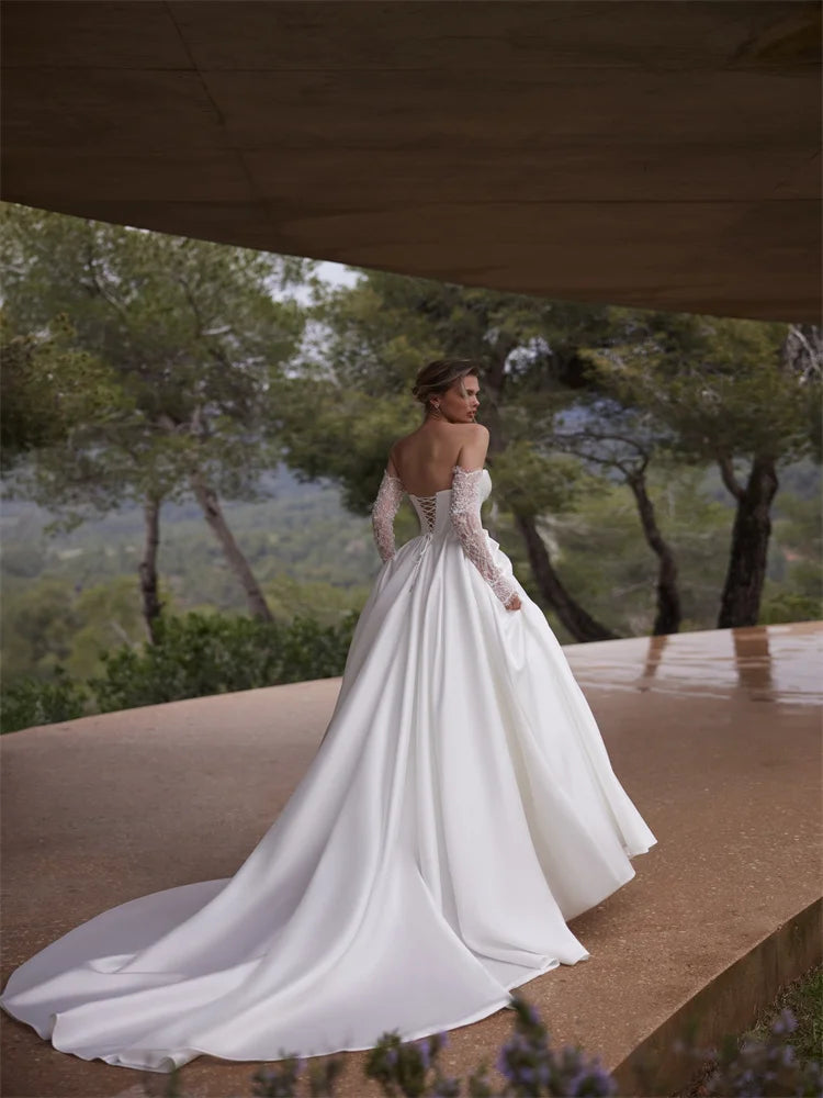 Ravishing Side Slit Wedding Dress