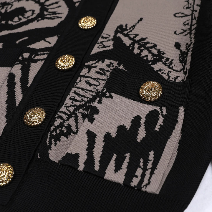 Fashionable Elastic Novel Fitted Cardigan