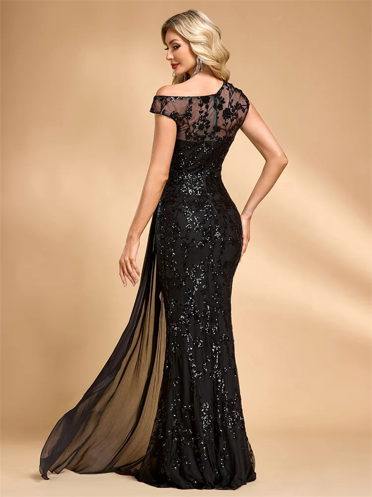 Sweet Sequin Ribbon Formal Dress