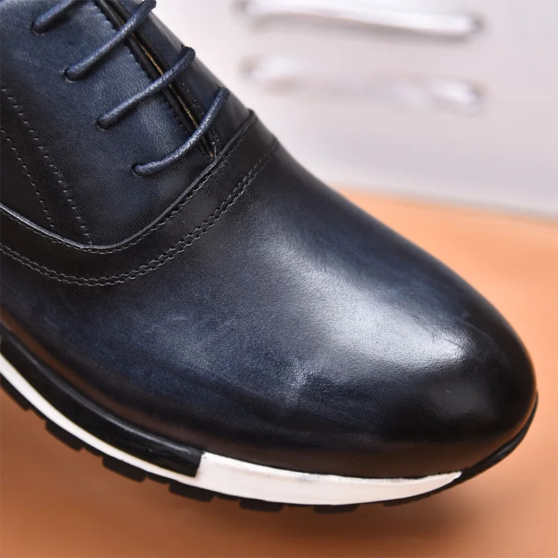 Handmade Men's Flat Oxfords Shoes