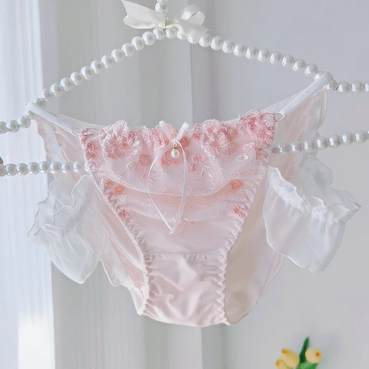 Lolita Ruffle Embroidered Low Waist Panties