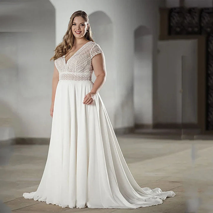 Romantic Court Train Bridal Gown