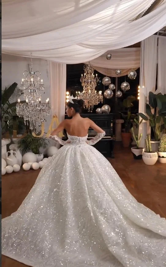 Exquisite Appliques A-Line Arabic Wedding Couture