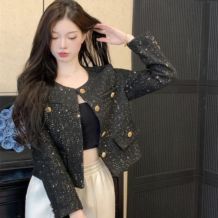 Fancy French Style Women's Tweed Coat