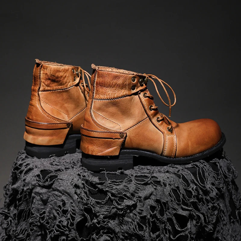 Smart British Style High-Top Motorcycle Boots