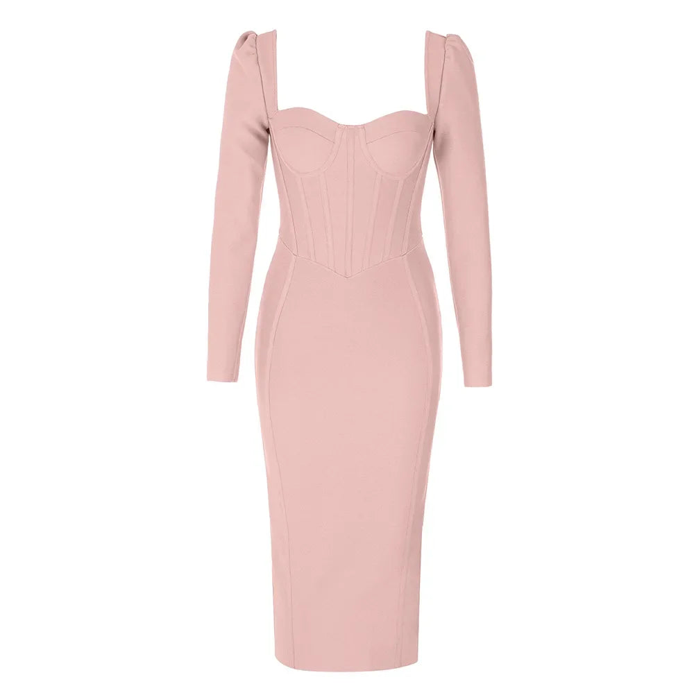 Stunning Tighten Silhouette Midi Party Dress