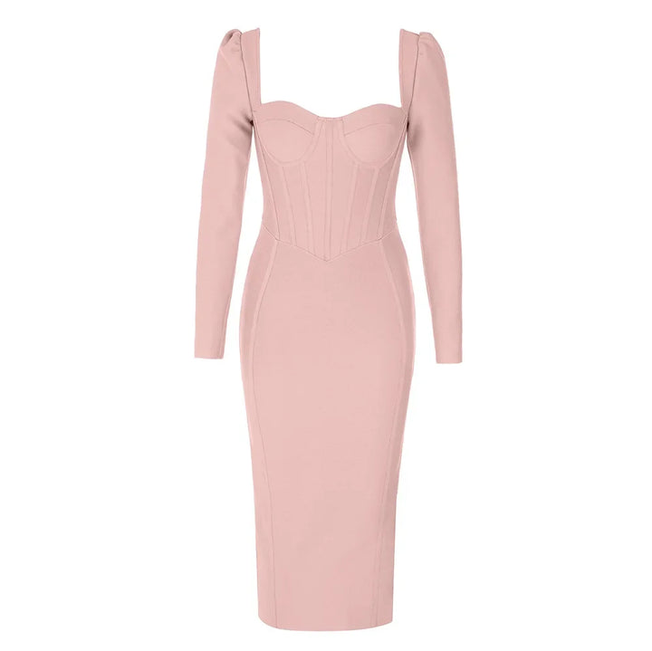 Stunning Tighten Silhouette Midi Party Dress