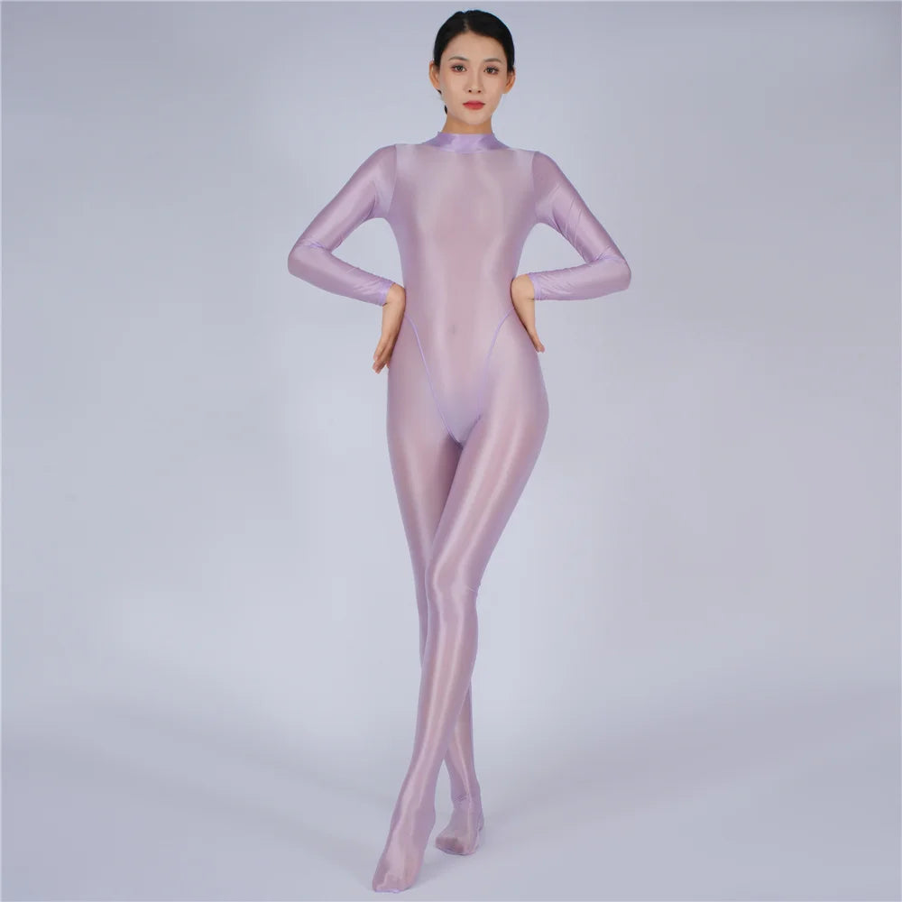 Elegant Oil Glossy Fit Yoga Rompers