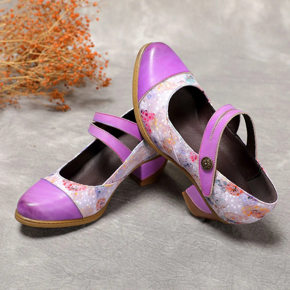 Versatile Round Toe Printed Pumps
