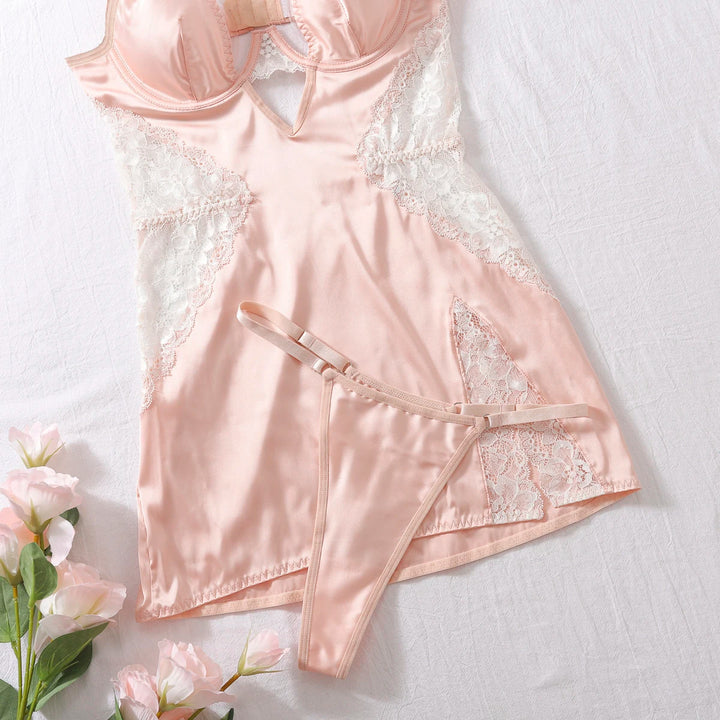 Refined Silk Deep-V Neck Nightwear