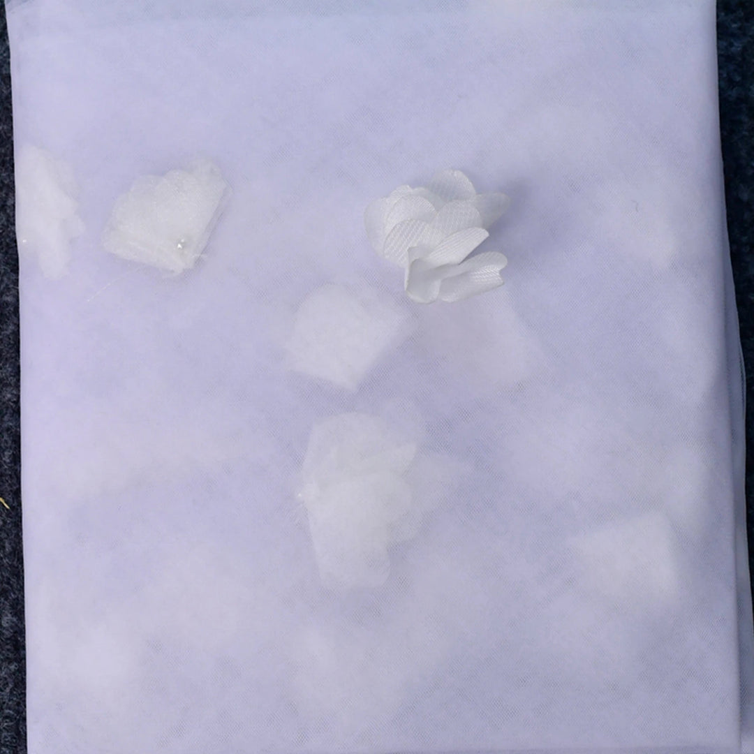 Romantic 3D Organza Flowers Bridal Veil