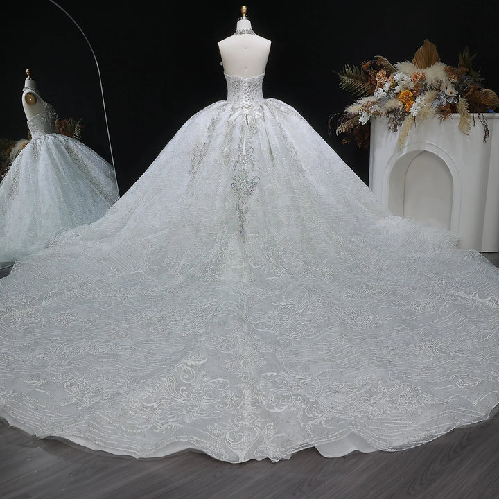 Elegant Sweetheart White Tulle Bridal Couture