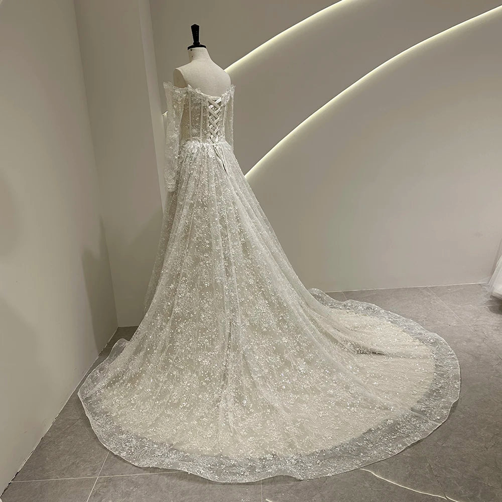 Effortless Boho Lace Wedding Dress