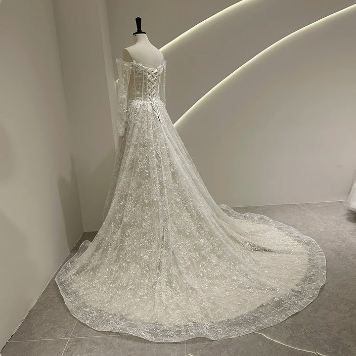 Effortless Boho Lace Wedding Dress