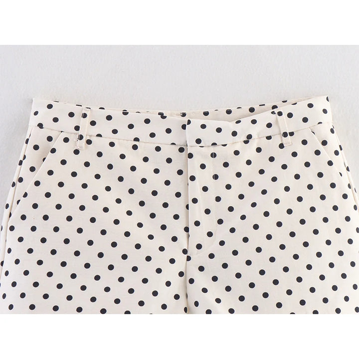 Trendy Polka Dots Mid-rise Shorts