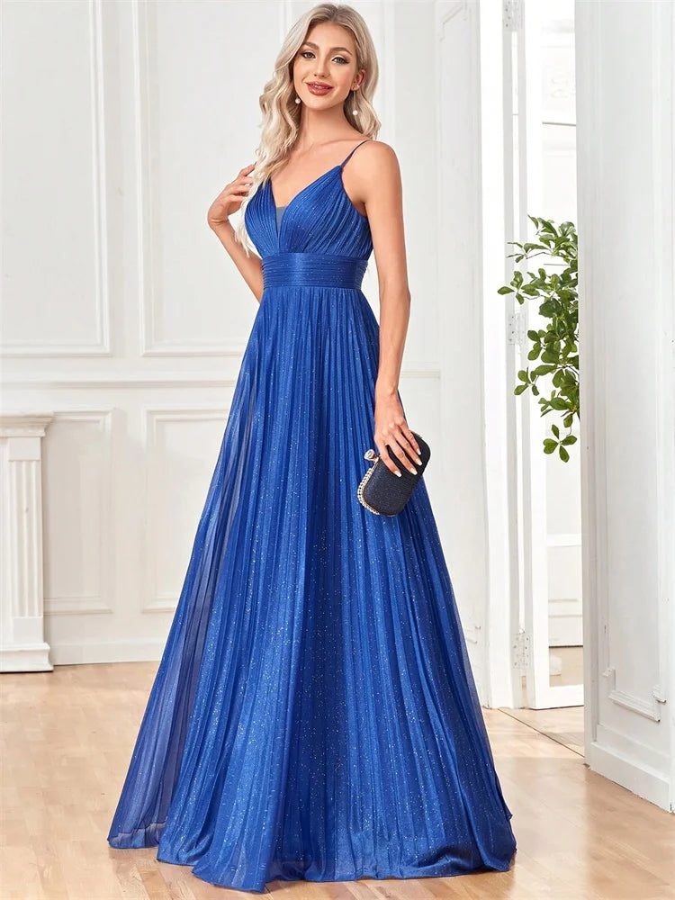 Stunning Deep V-neck Evening Gown