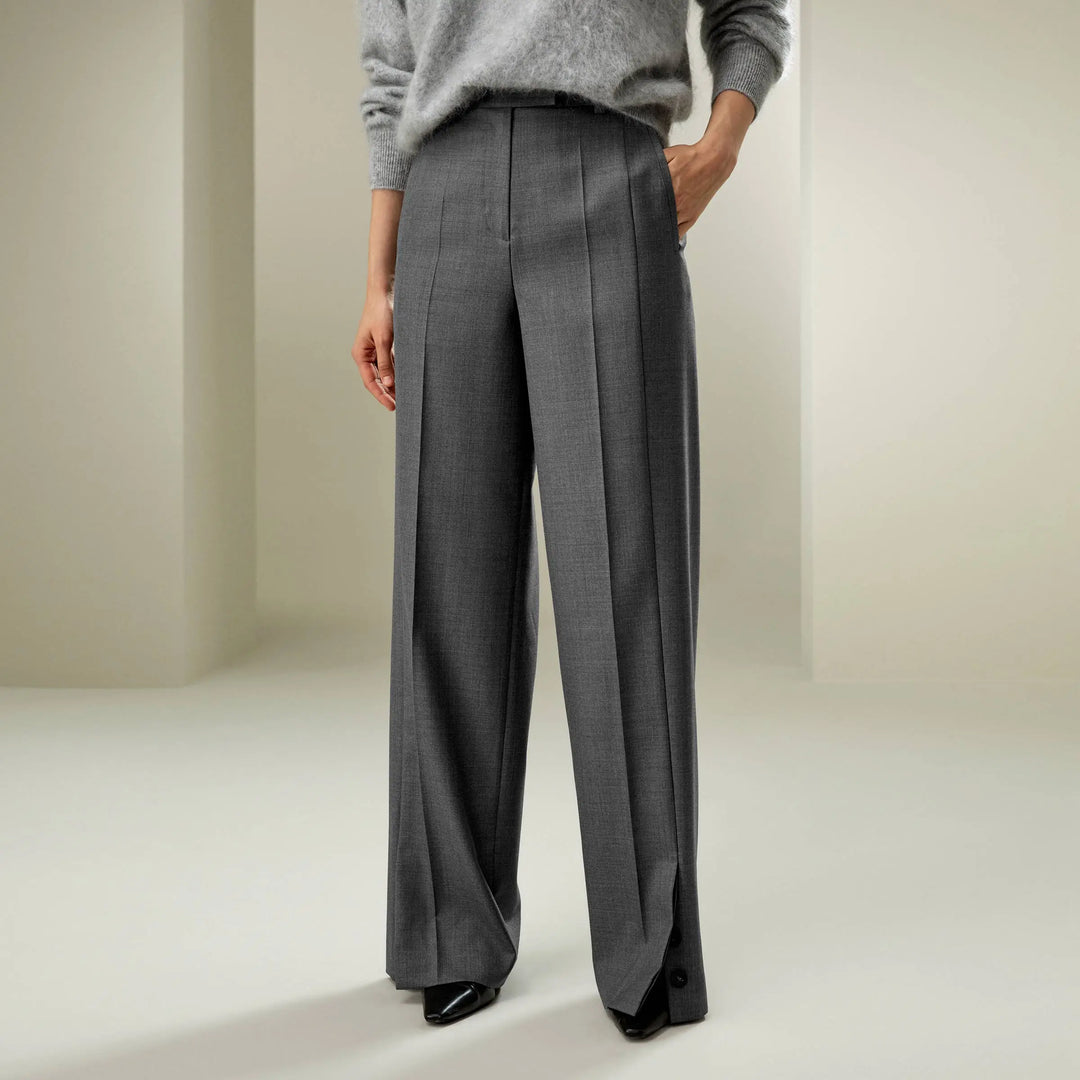 Stunning Wool Silk Blend Straight Pants