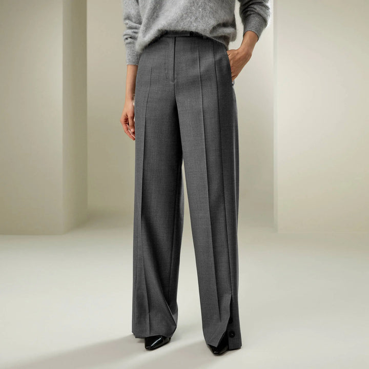 Stunning Wool Silk Blend Straight Pants