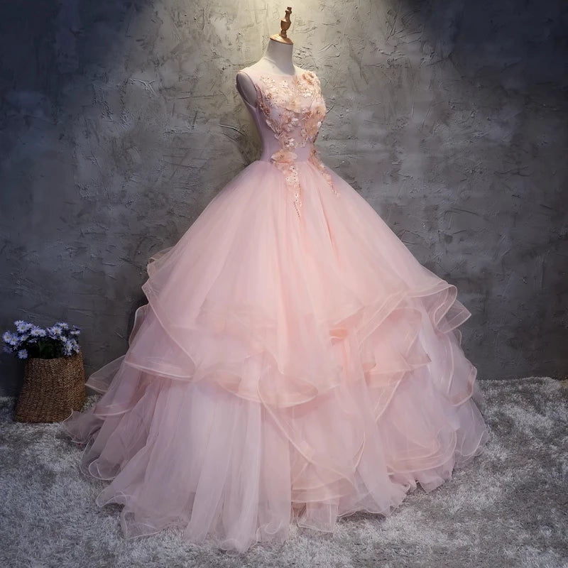 Wonderful Ruffle Appliques Prom Party Dress