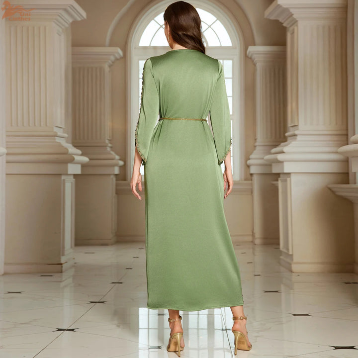 Lovely Satin Kaftan Maxi Dress