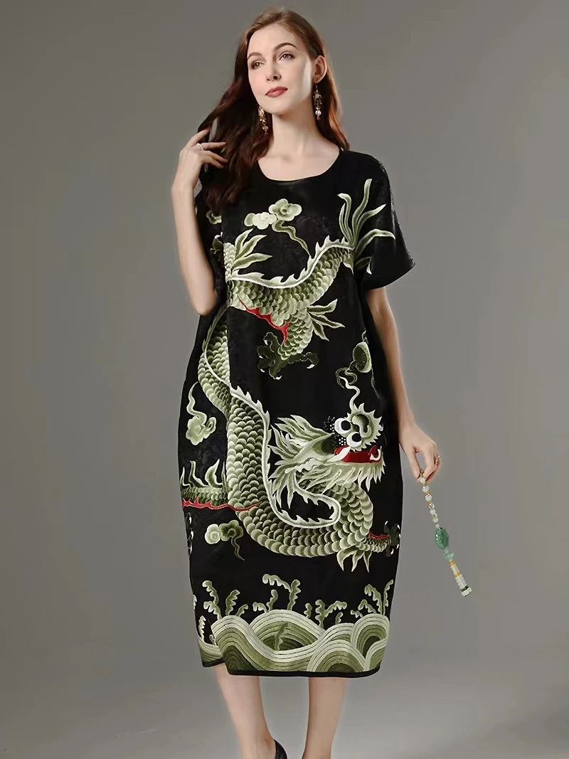 High-End Original Retro Embroidery Dress