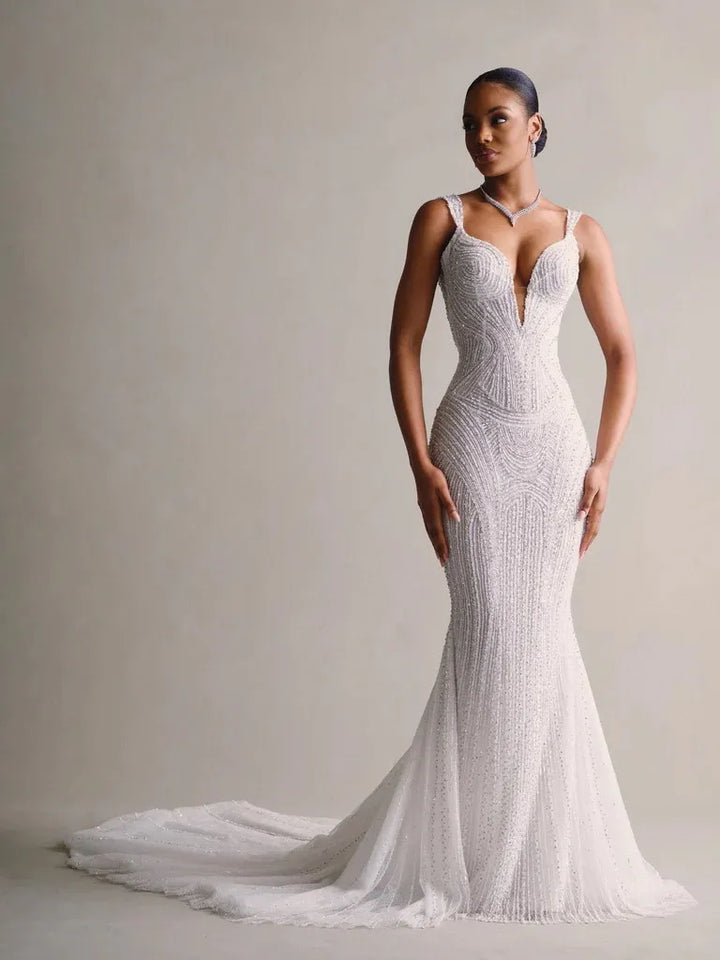 Lavish Court Train Wedding Dress