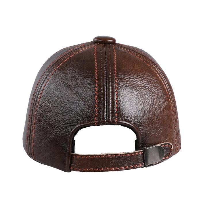 Real Cowhide Leather Men's Baseball Cap
