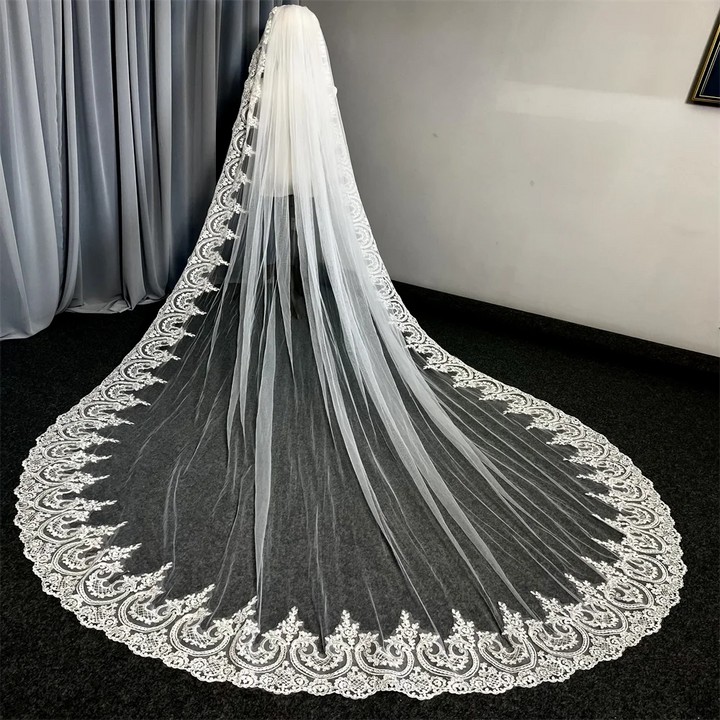 Sparkling Glitter Lace Bridal Veil