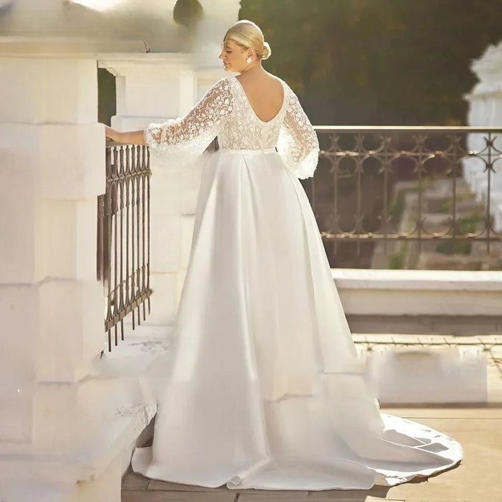 Exquisite Plus Size Women Wedding Puff Gown