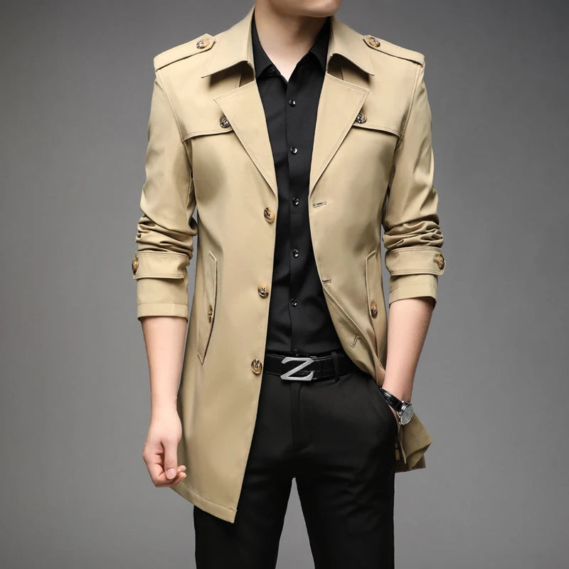 England Style Long Trench Coat