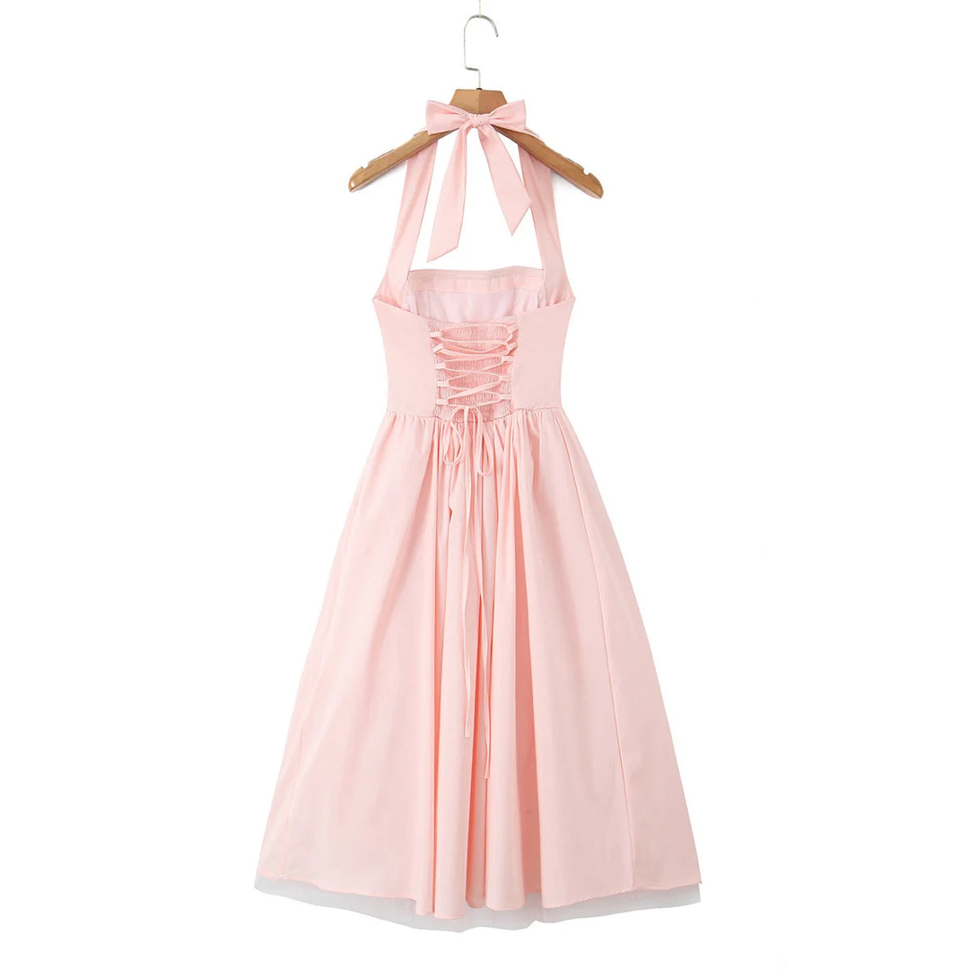 Elegant Halter-neck Evening Ball Gown