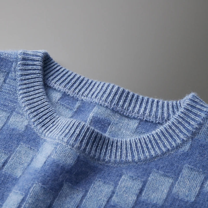 Stylish Plaid Men's Cashmere Pullover Sweater