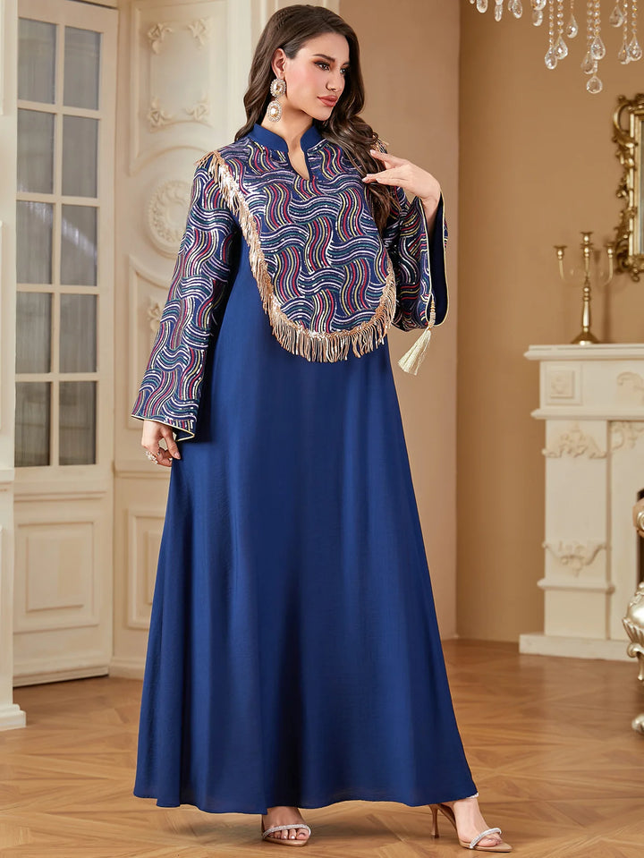 Refined Embroidered Long Jalabiya Dress