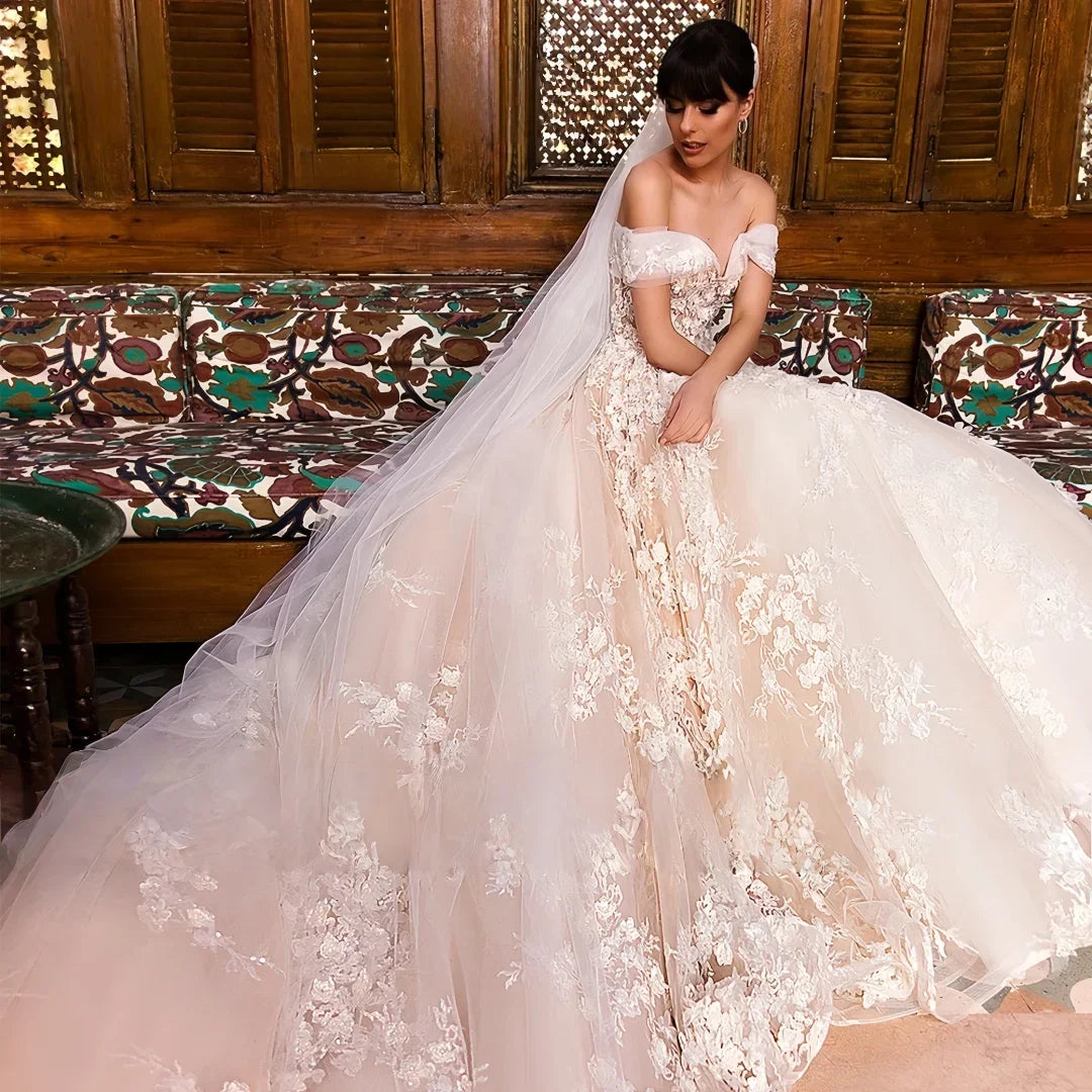 Sleek A-Line Bridal Couture Dress