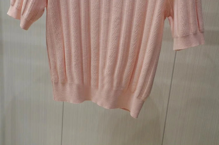 Elegant Diamond Knit Pullover Top