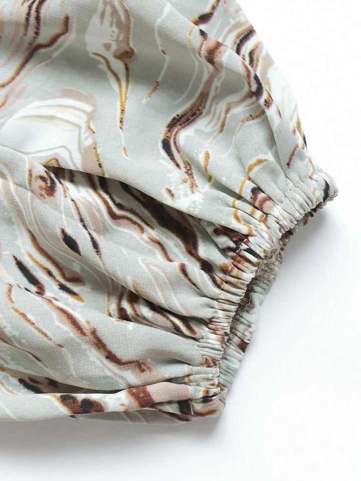 Modest Loose Print Abaya Dress