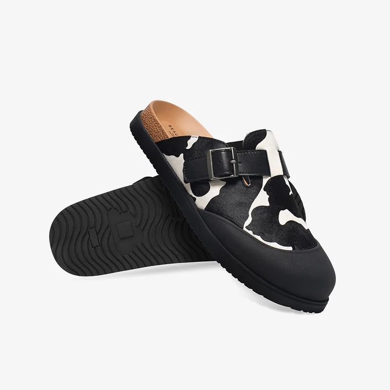 Elegant Cow Pattern Casual Slippers