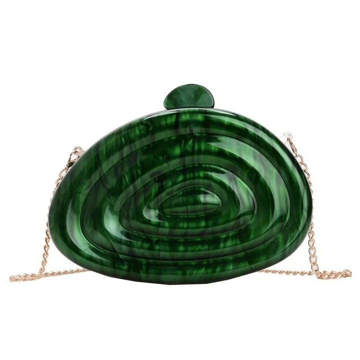 Stunning Shell Pressed Acrylic Clutch Bag