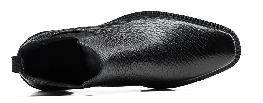 High-Quality Pressed Lychee Pattern Chelsea Boots