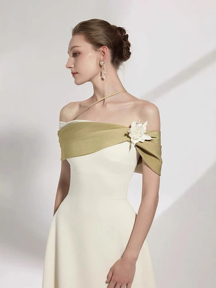 Stylish Floral Spliced Temperament Dress