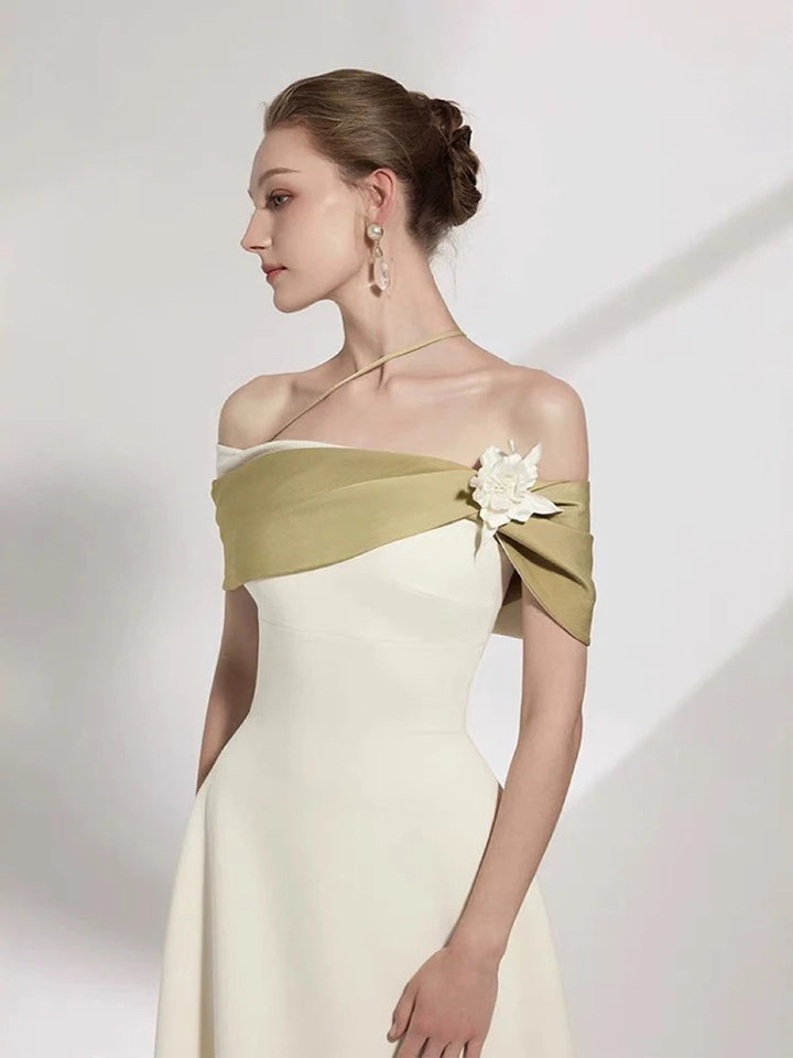 Stylish Floral Spliced Temperament Dress