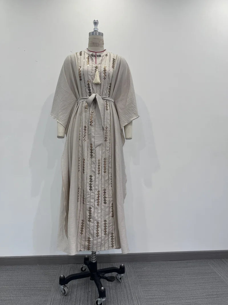 Beautiful Bat Sleeved Evening Dress