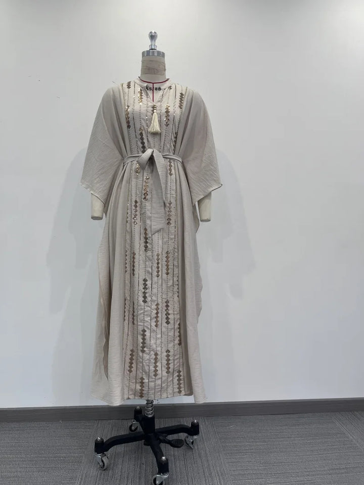 Beautiful Bat Sleeved Evening Dress