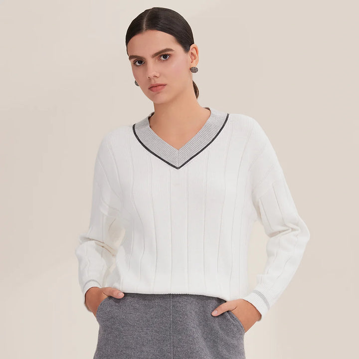 Gorgeous Ribbed Cotton Pullover Sweater