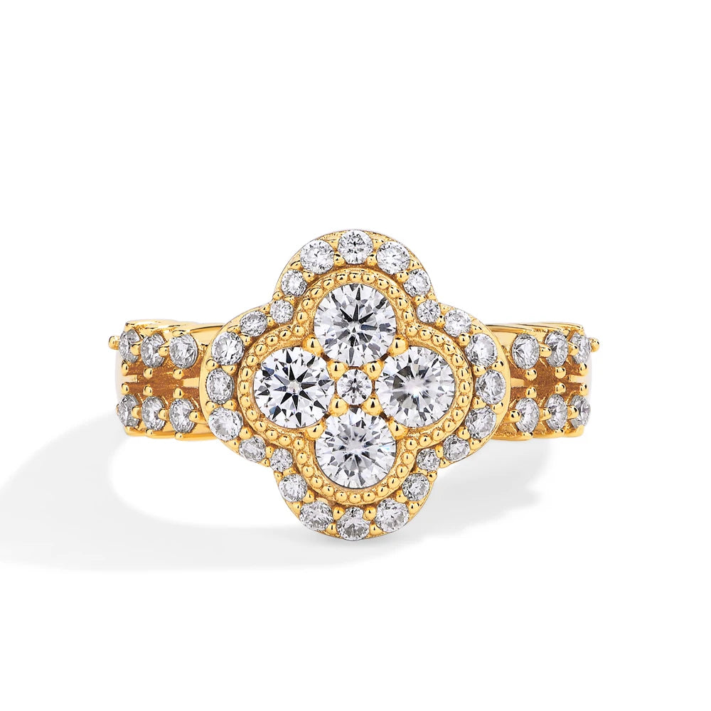 Marvelous Gold Plated Moissanite Ring