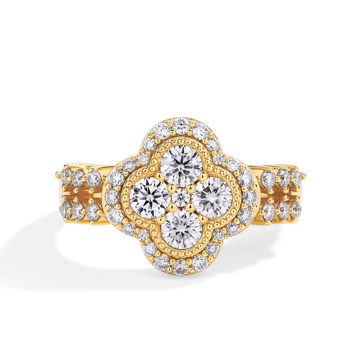 Marvelous Gold Plated Moissanite Ring