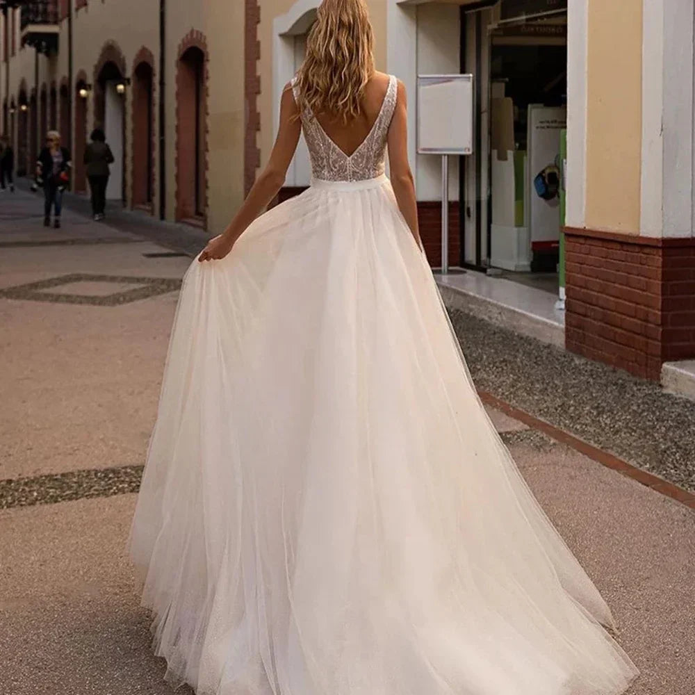 Exquisite Square Collar Wedding Dress